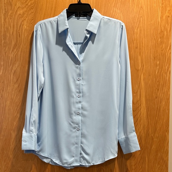 Yamanman Premium Tops - Classic Light Blue Button-Up Blouse